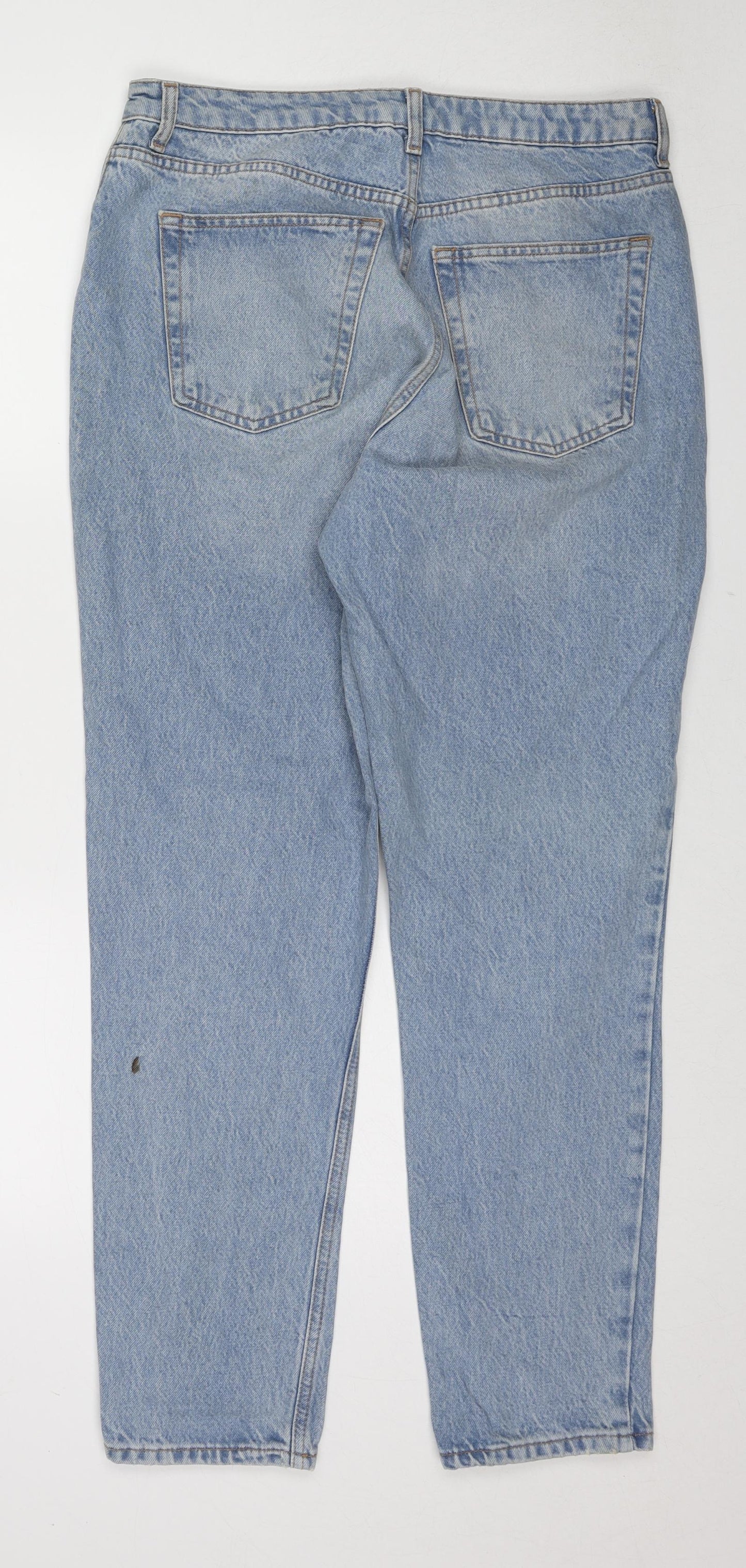 Topshop Womens Blue Cotton Tapered Jeans Size 32 in L32 in Regular Zip