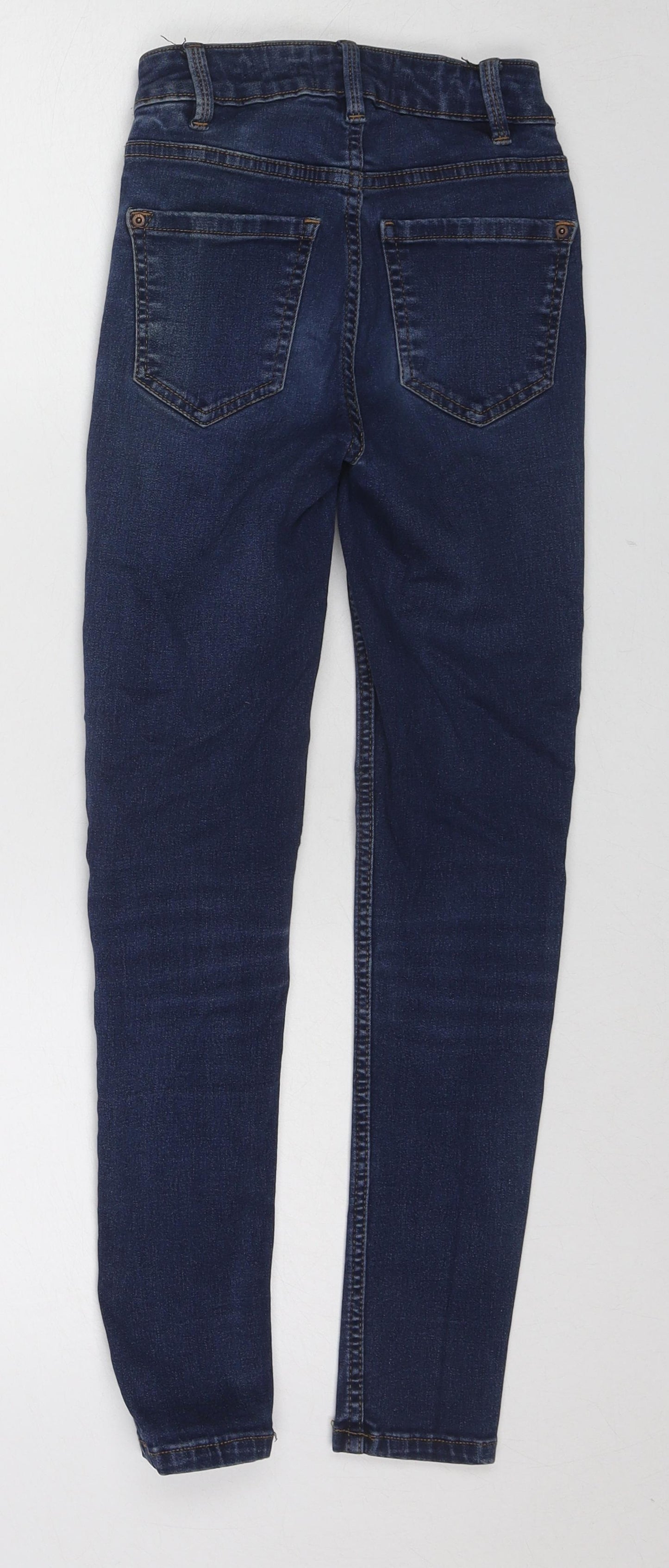 New Look Womens Blue Cotton Skinny Jeans Size 8 L24 in Slim Zip