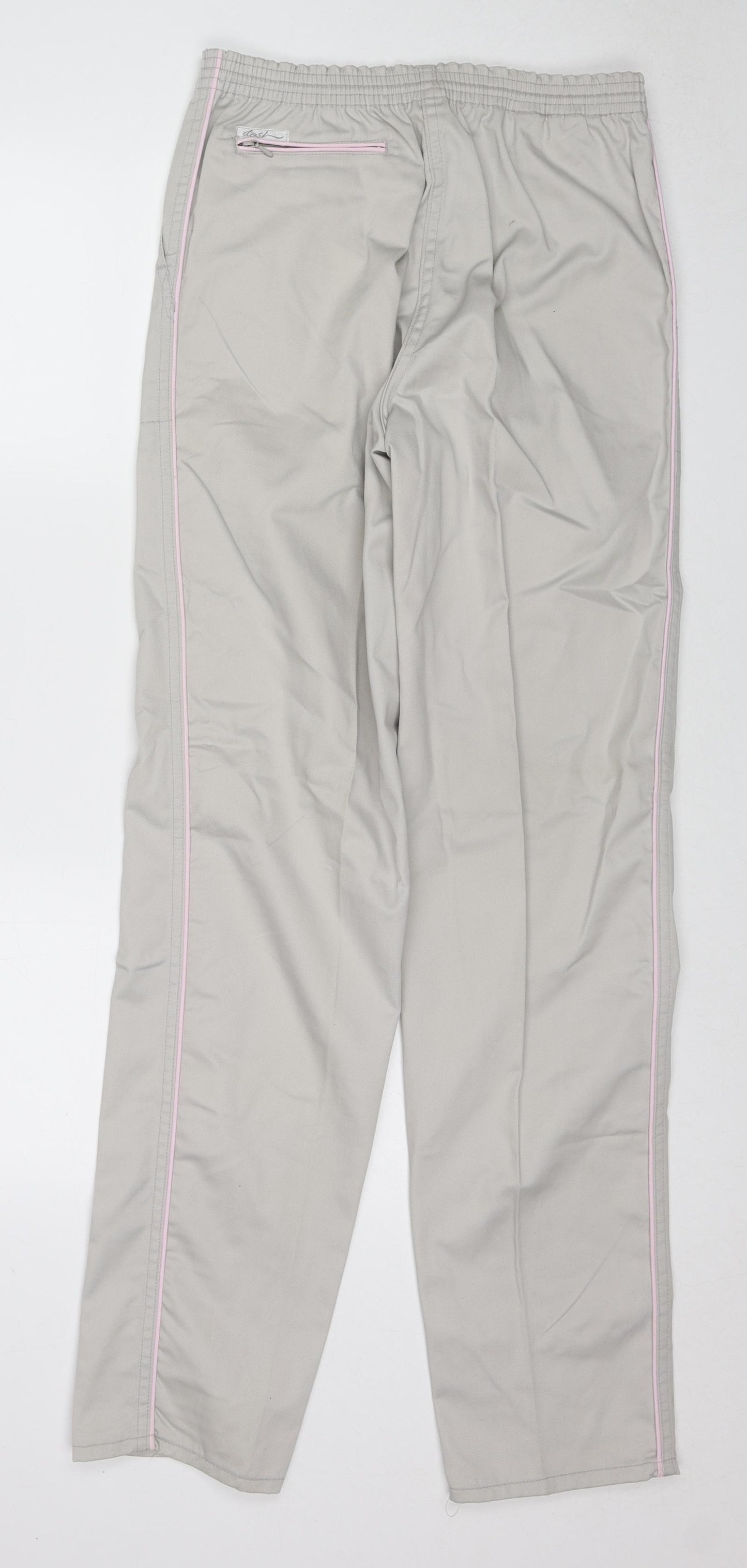 DASH Womens Beige Polyester Trousers Size M L33 in Regular - Pink Piping Detail