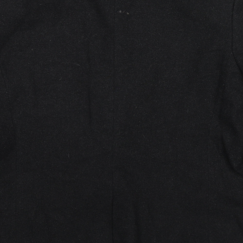 Aspen & Court Mens Black Wool Jacket Suit Jacket Size 44 Regular - Elbow Patches