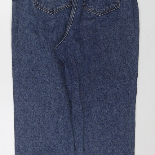 New Look Womens Blue Cotton Straight Jeans Size 12 L24 in Regular Zip
