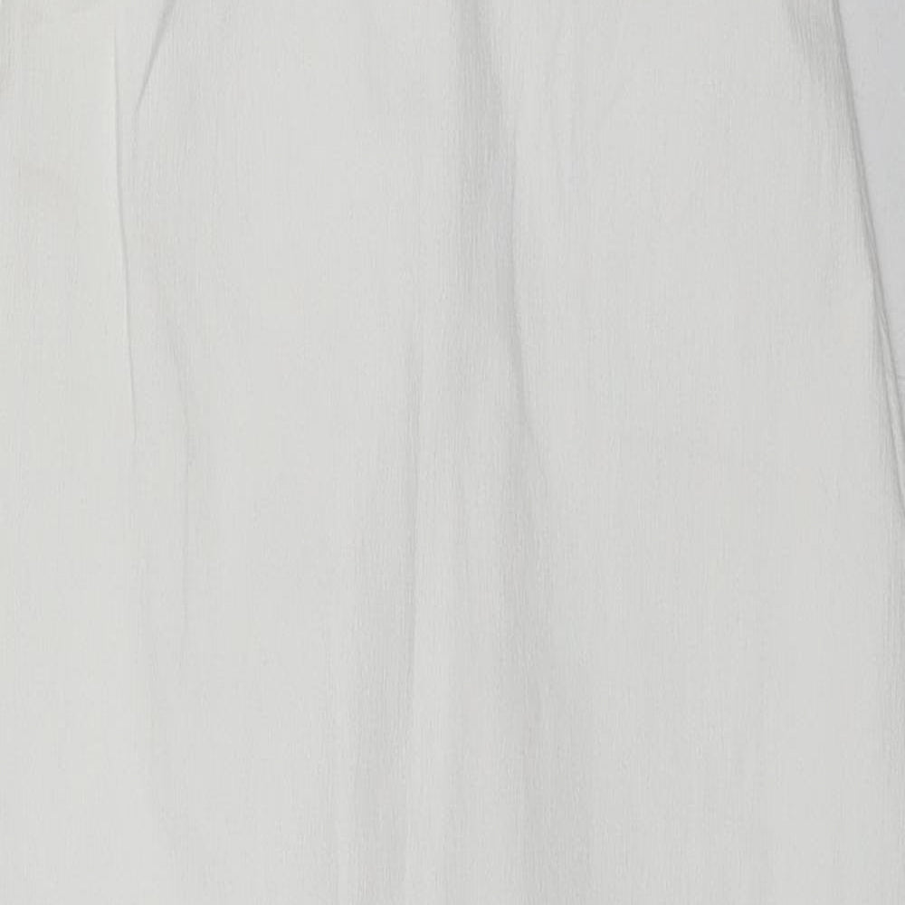 Zara Womens White Polyester Pencil Dress Size S Off the Shoulder Zip
