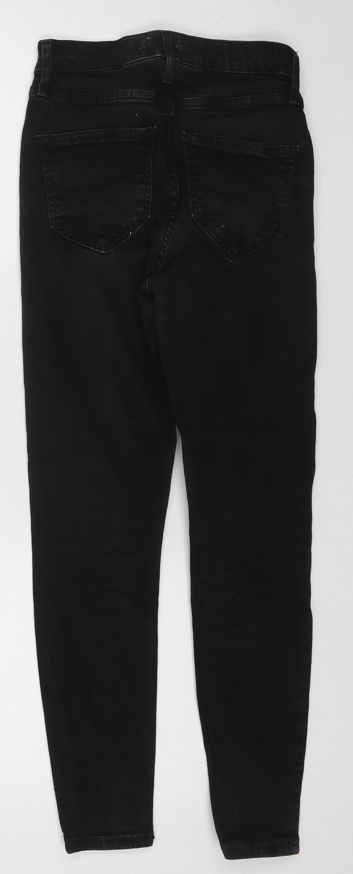 River Island Womens Black Cotton Skinny Jeans Size 8 L24 in Regular Zip