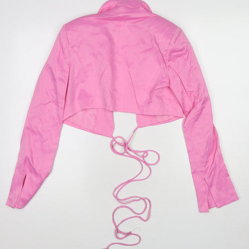 Zara Womens Pink Jacket Blazer Size XS Tie