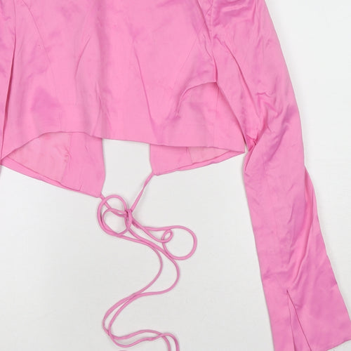 Zara Womens Pink Jacket Blazer Size XS Tie