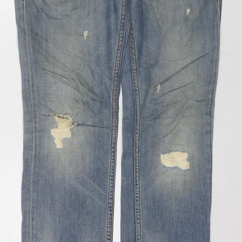 Hilfiger Denim Mens Blue Cotton Straight Jeans Size 30 in L34 in Regular Zip