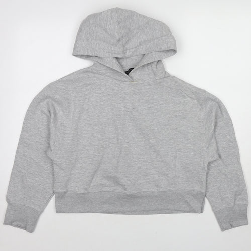 Zara Womens Grey Cotton Pullover Hoodie Size S Pullover