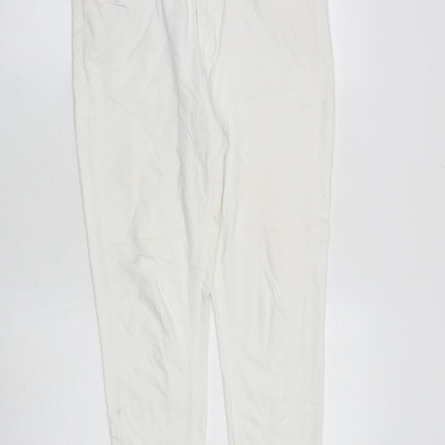 Marks and Spencer Womens White Cotton Skinny Jeans Size 12 L27 in Slim Zip