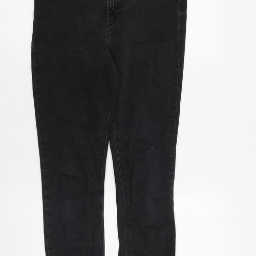 River Island Womens Black Cotton Skinny Jeans Size 12 L28 in Regular Zip