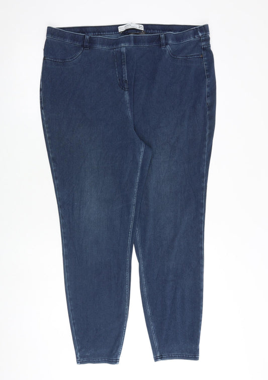 NEXT Womens Blue Cotton Jegging Jeans Size 20 L27 in Slim