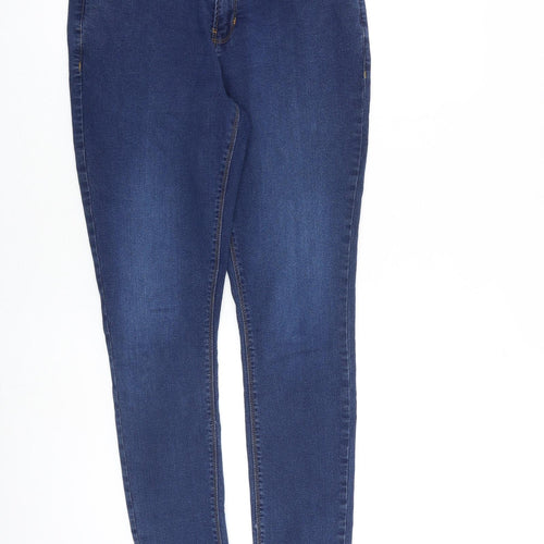 Dorothy Perkins Womens Blue Cotton Skinny Jeans Size 14 L28 in Slim Zip