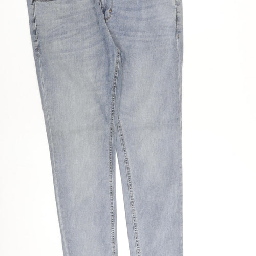 George Mens Blue Cotton Skinny Jeans Size 32 in L30 in Slim Zip