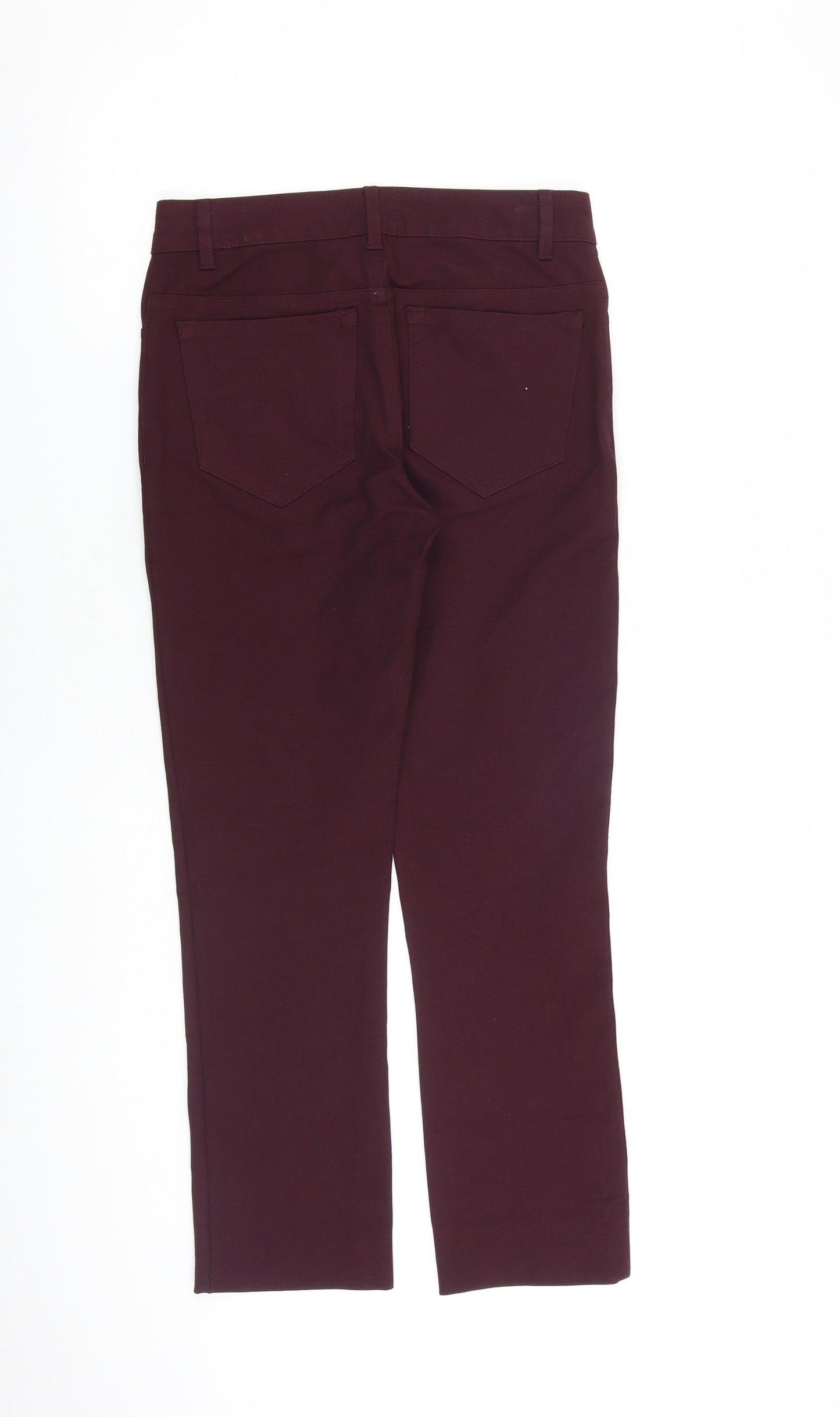 Jigsaw Womens Red Viscose Trousers Size 8 L27 in Regular Zip