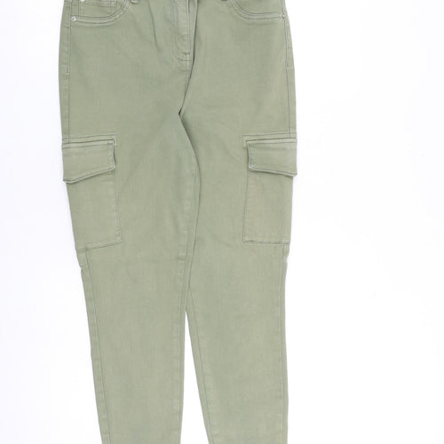 Papaya Womens Green Cotton Tapered Jeans Size 12 L26 in Regular Zip - Cargo