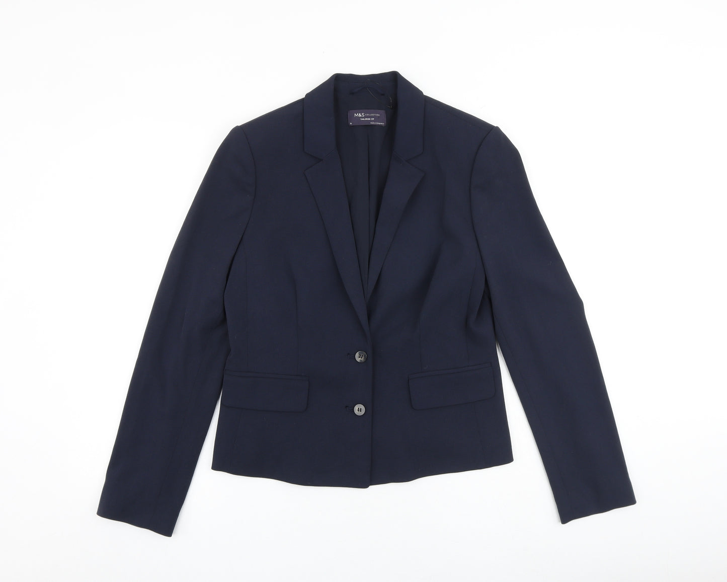 Marks and Spencer Womens Blue Jacket Blazer Size 10 Button