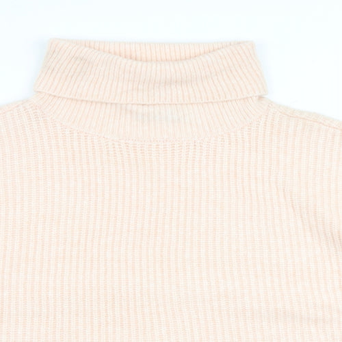 Marks and Spencer Womens Pink Roll Neck Polyamide Pullover Jumper Size L
