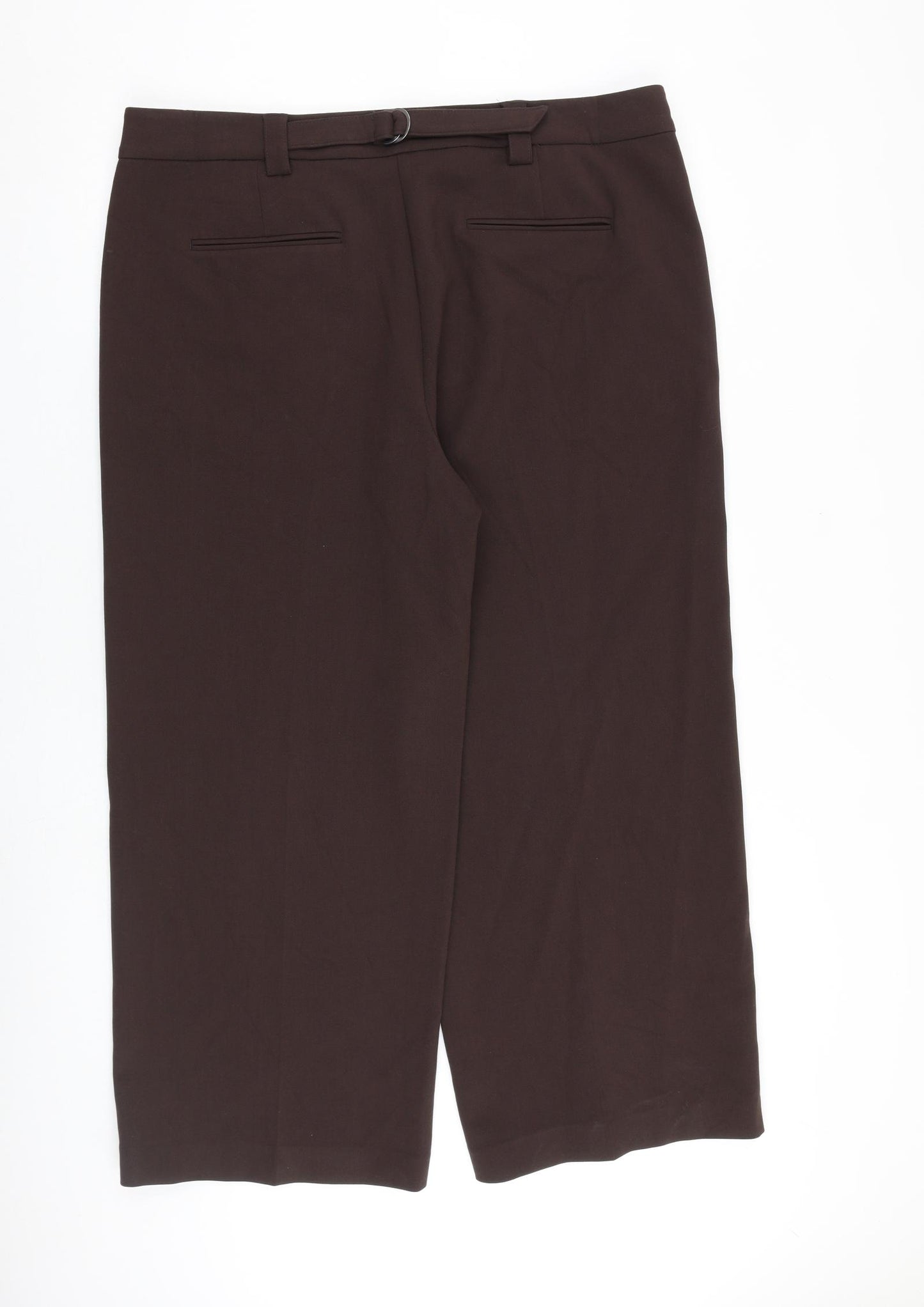 Marks and Spencer Womens Brown Polyester Dress Pants Trousers Size 20 L28 in Regular Zip