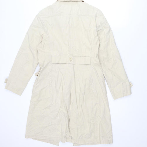 JFW Womens Beige Rain Coat Coat Size 10 Button