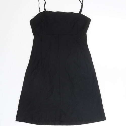 Silence + Noise Womens Black Viscose Tank Dress Size S Square Neck Pullover
