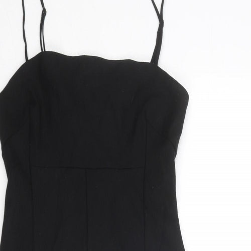 Silence + Noise Womens Black Viscose Tank Dress Size S Square Neck Pullover