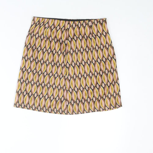 Stradivarius Womens Multicoloured Geometric Polyester A-Line Skirt Size S