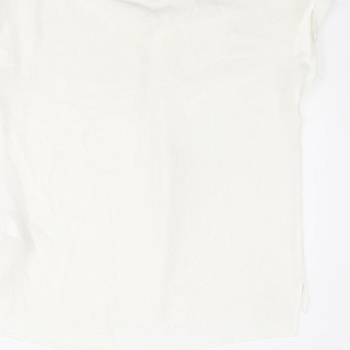 NEXT Womens White Polyester Basic T-Shirt Size 8 Round Neck