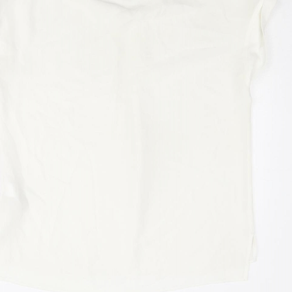 NEXT Womens White Polyester Basic T-Shirt Size 8 Round Neck
