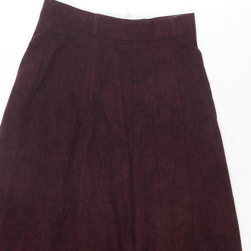 C&A Womens Purple Polyester Swing Skirt Size 10 Zip
