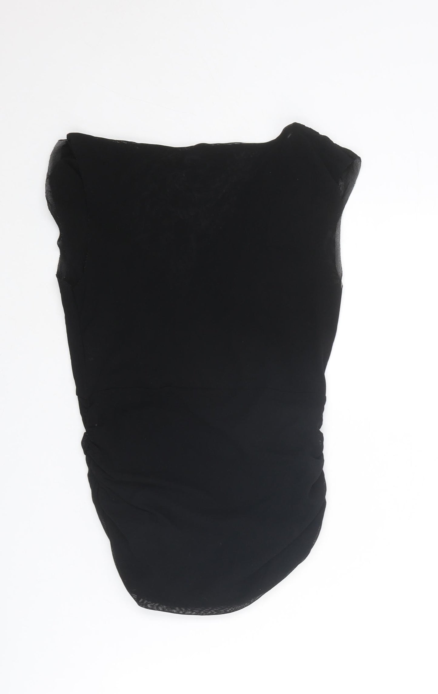 Monsoon Womens Black Polyamide Basic Blouse Size 10 V-Neck