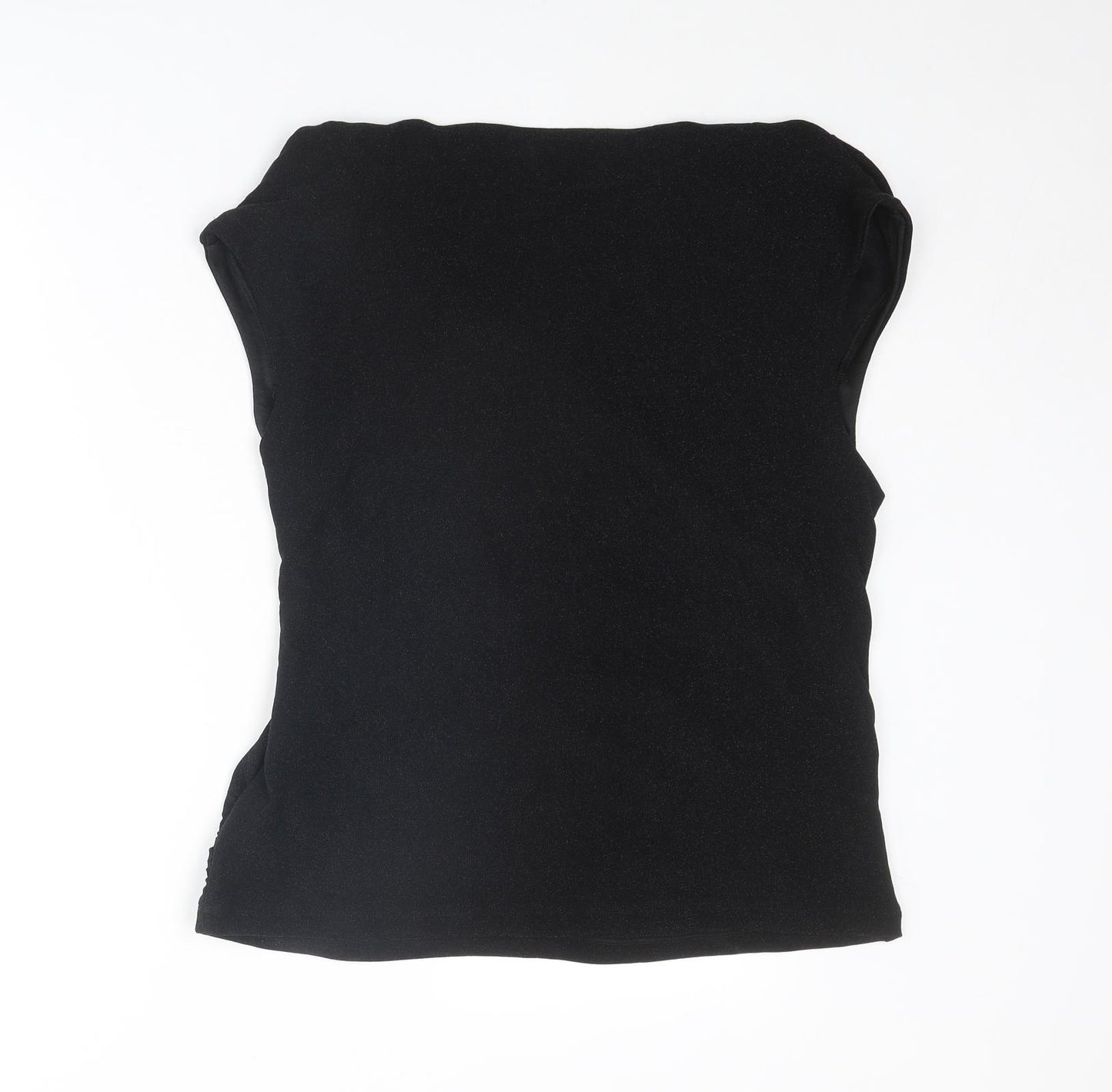Marks and Spencer Womens Black Polyamide Basic Blouse Size 18 V-Neck