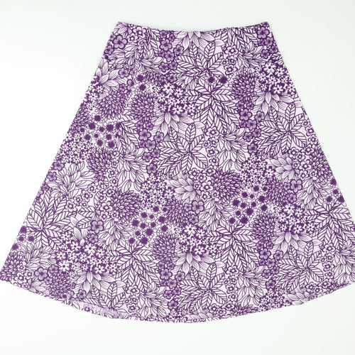 Joanna Hope Womens Purple Floral Polyester Swing Skirt Size 16