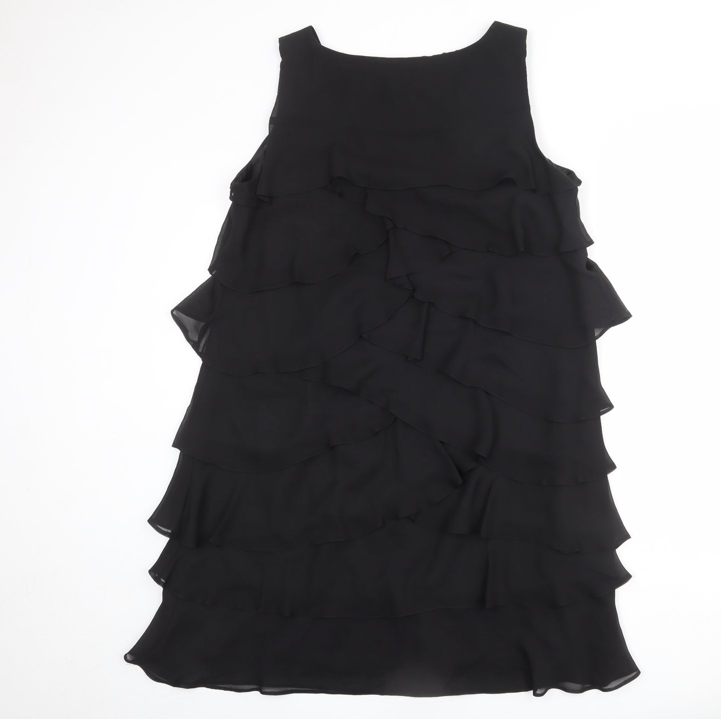 Debenhams Womens Black Polyester Tank Dress Size 18 Round Neck Pullover