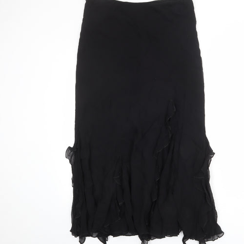 Autograph Womens Black Viscose A-Line Skirt Size 14