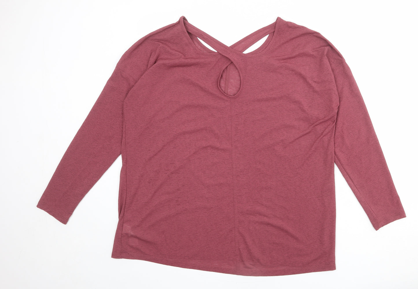 NEXT Womens Pink Polyester Basic T-Shirt Size 18 Round Neck