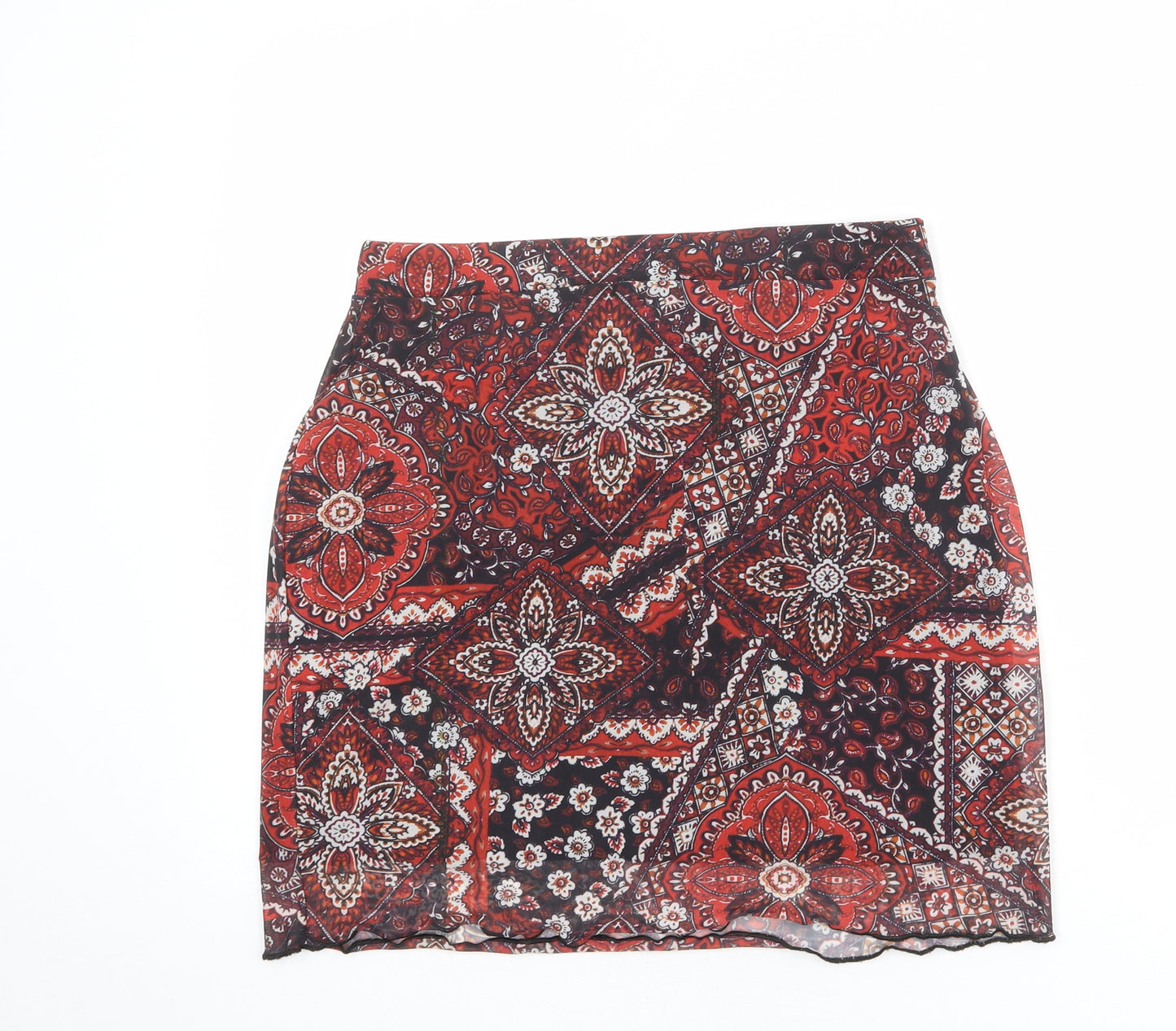 Daisy Street Womens Multicoloured Geometric Polyester A-Line Skirt Size 16