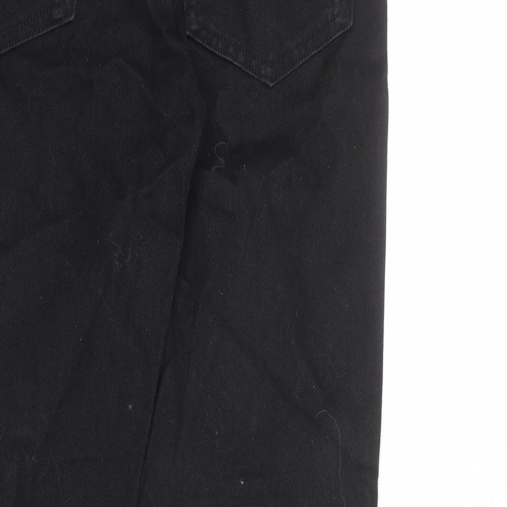 Wrangler Mens Black Cotton Straight Jeans Size 30 in L30 in Regular Zip