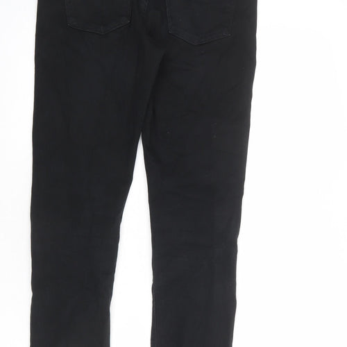 River Island Mens Black Cotton Skinny Jeans Size 30 in L32 in Regular Zip