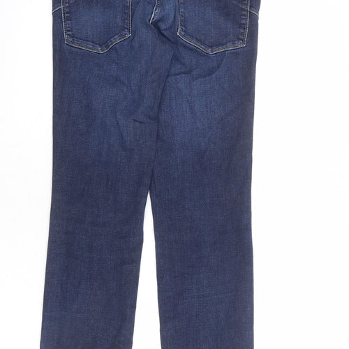 NEXT Womens Blue Cotton Straight Jeans Size 10 L30 in Regular Zip