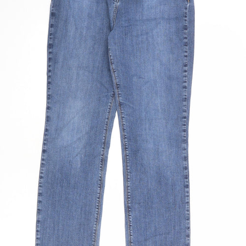 George Womens Blue Cotton Straight Jeans Size 16 L30 in Regular Zip