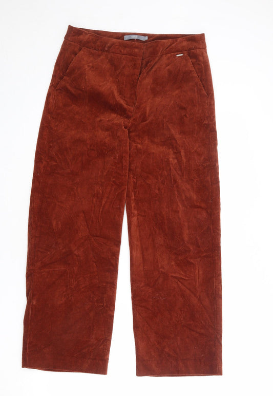 b.young Womens Orange Cotton Trousers Size 10 L26 in Regular Zip
