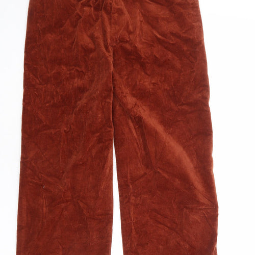 b.young Womens Orange Cotton Trousers Size 10 L26 in Regular Zip