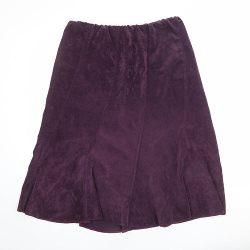 Charlotte Gold Womens Purple Polyester Swing Skirt Size 16