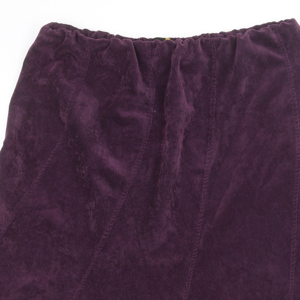 Charlotte Gold Womens Purple Polyester Swing Skirt Size 16