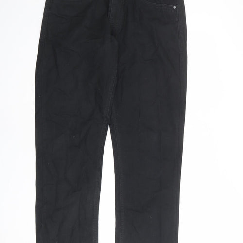 Easy Mens Black Cotton Straight Jeans Size 34 in L32 in Regular Zip