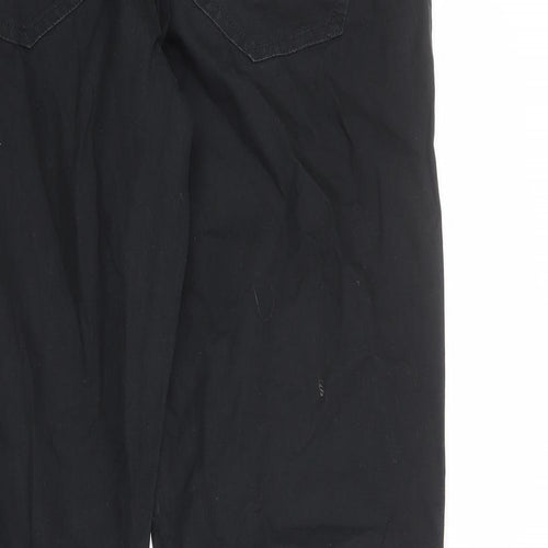 Easy Mens Black Cotton Straight Jeans Size 34 in L32 in Regular Zip
