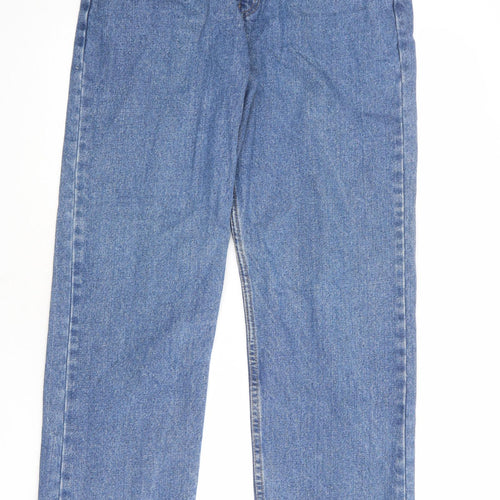 Denim & Co. Mens Blue Cotton Wide-Leg Jeans Size 32 in L32 in Regular Zip