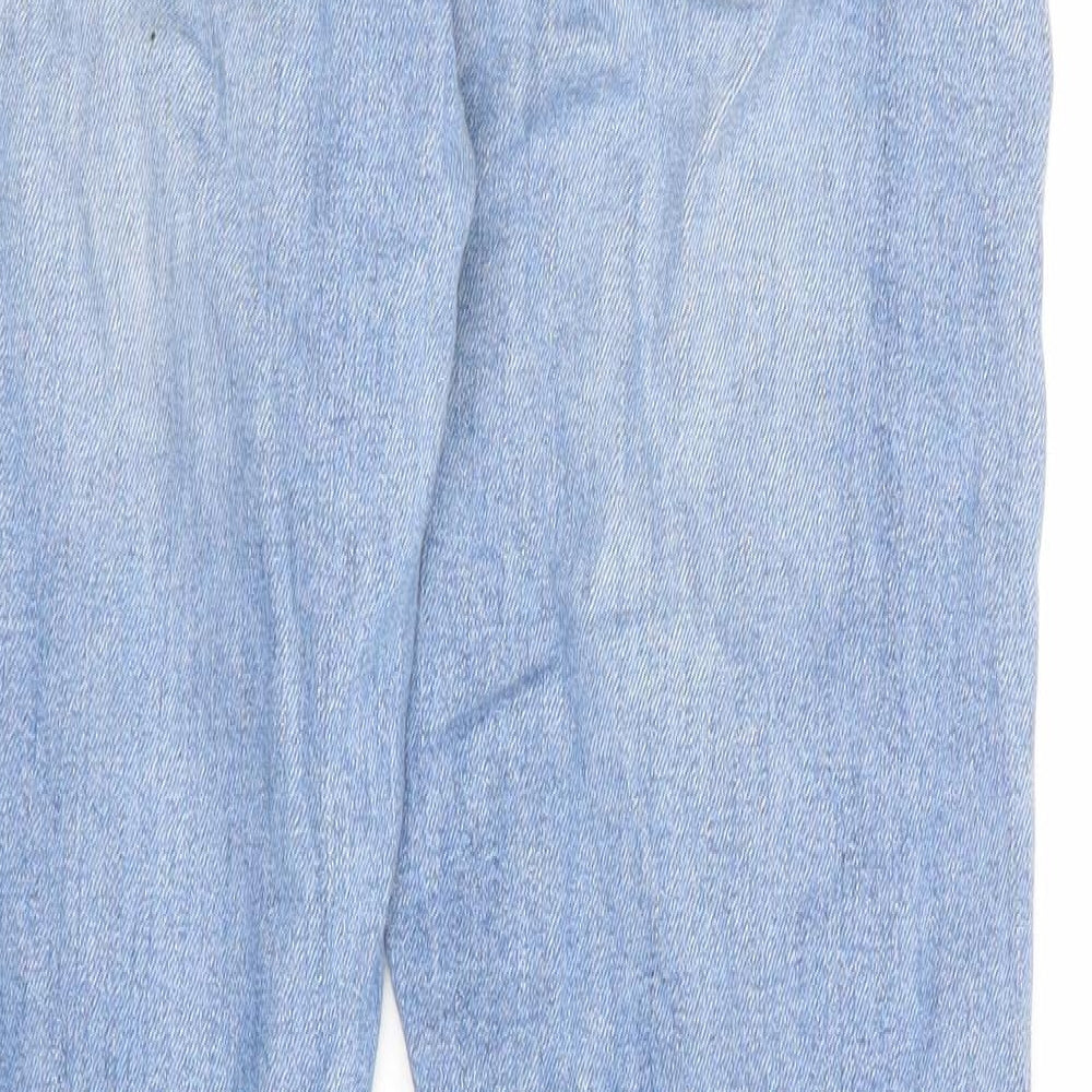 Fat Face Womens Blue Cotton Straight Jeans Size 10 L28 in Regular Zip