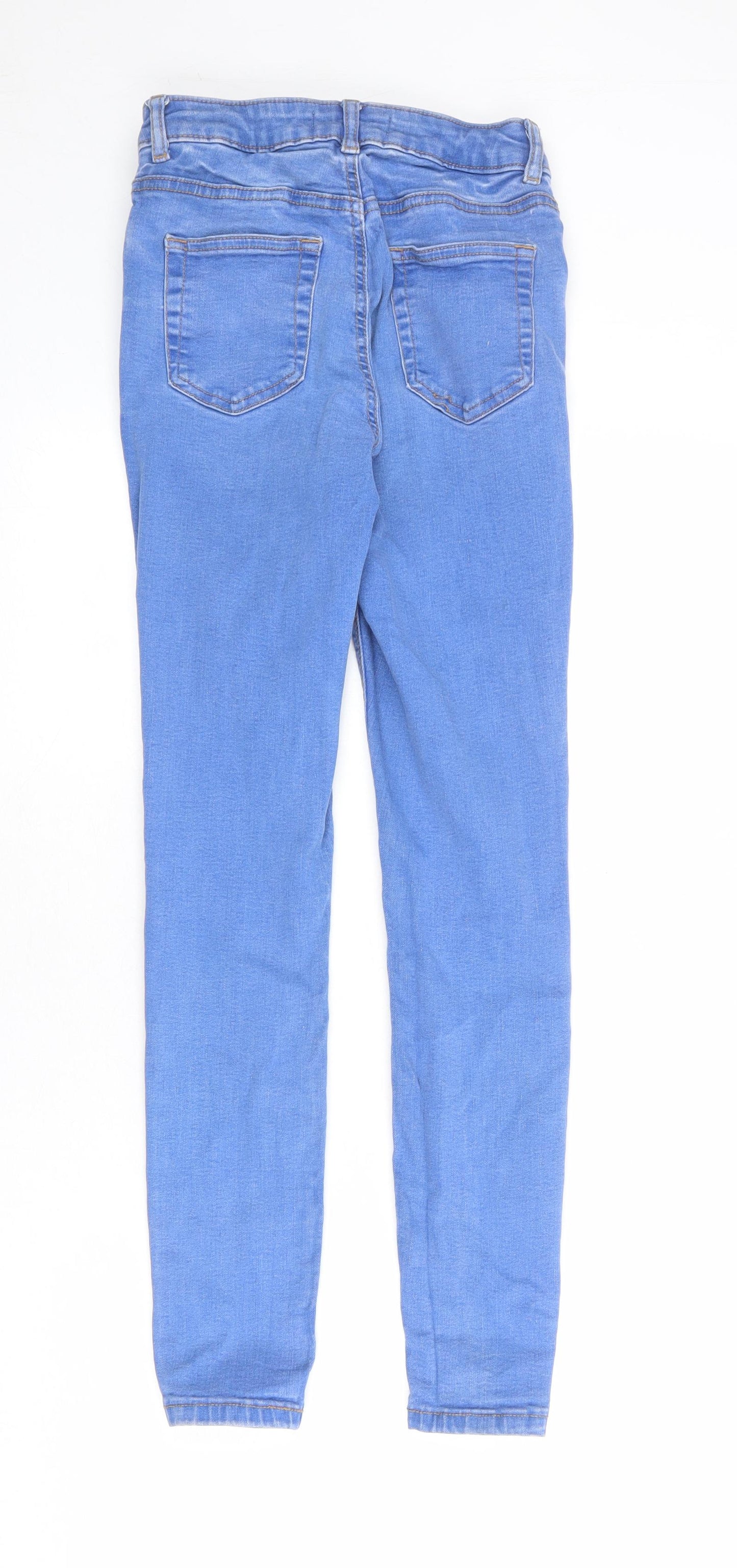 Denim & Co. Womens Blue Cotton Skinny Jeans Size 10 L28 in Regular Zip