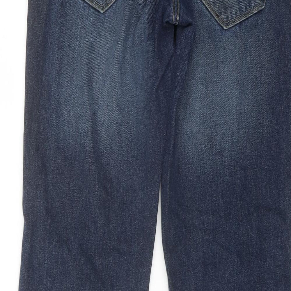 Easy Mens Blue Cotton Bootcut Jeans Size 32 in L30 in Regular Button