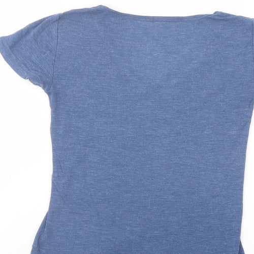 Gap Womens Blue Cotton Basic T-Shirt Size S V-Neck